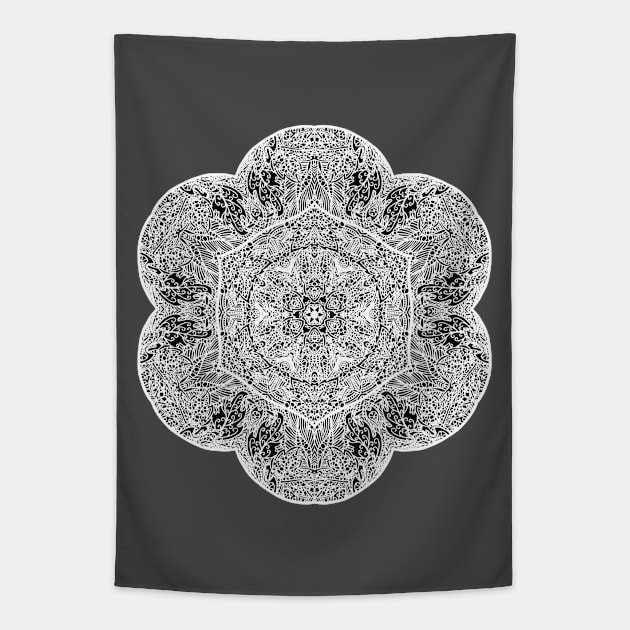 Forest Mandala - White Tapestry by ElviraDraat