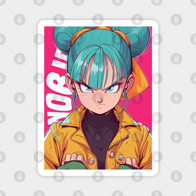 BULMA WANT'S TO BEAT EM UP | Dragonball Anime Manga | PROUD OTAKU Magnet by PROUD OTAKU