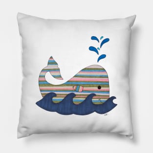 Striped Whale Pillow