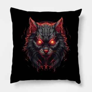 evil cat Pillow