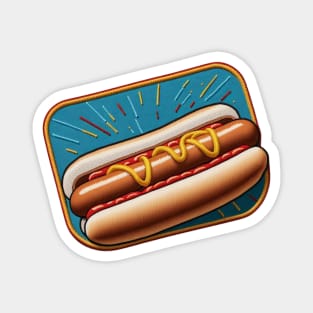 Hotdog Embroidered Patch Magnet