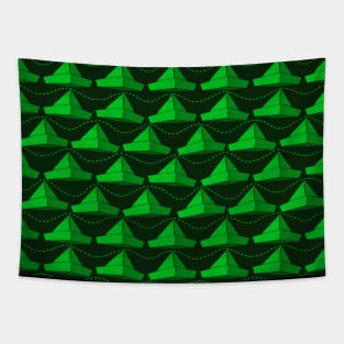 Paper Hats Pattern Green Tapestry