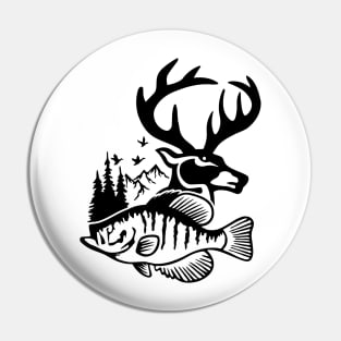 Deer And Fish Shirt - Deer Hunting - Fishing Shirt - Gifts For Dad - Step Dad - Father In Law Gift - Unisex Graphic Tee Pin