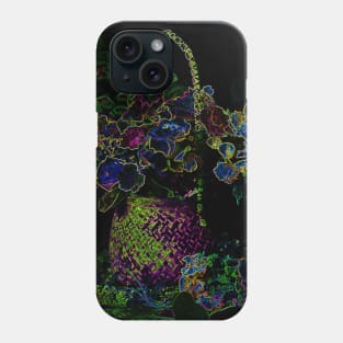 Black Panther Art - Flower Bouquet with Glowing Edges 9 Phone Case