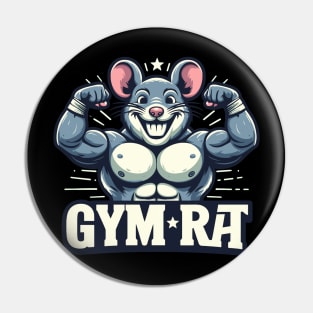 Muscled Gym Rat mascot meme Pin