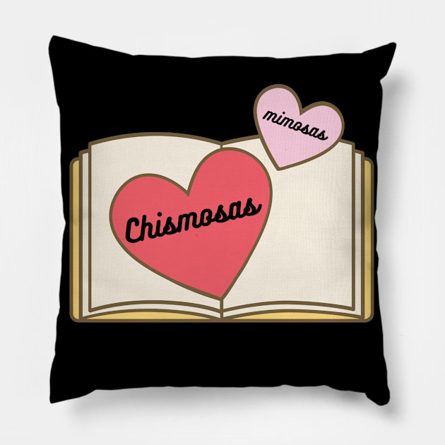 Mimosas and Chismosas Book Club Design Pillow by Thisdorkynerd