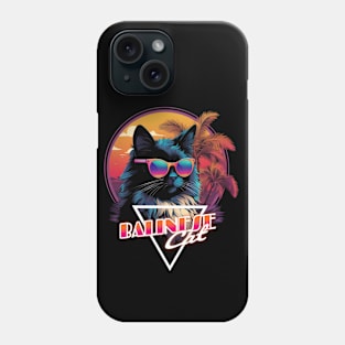 Retro Wave Balinese Cat Miami Shirt Phone Case