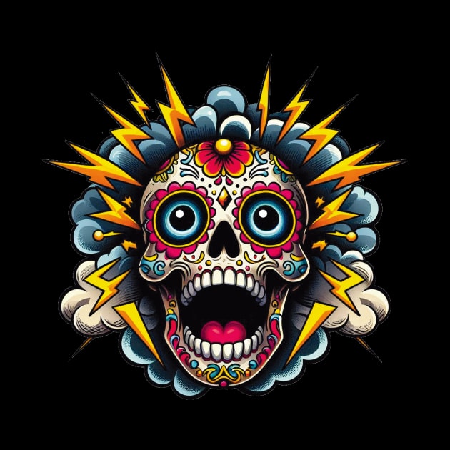 Sugar Skull Art - Feeling Amped Up for Dia de los Muertos by ImaginativeInkPOD