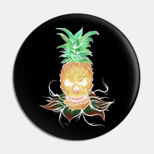 Pineapple Skull White Pin