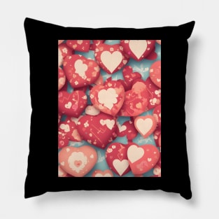 Red Heart Pattern Pillow