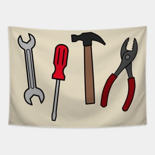 Carpentry tools cartoon illustration Tapestry