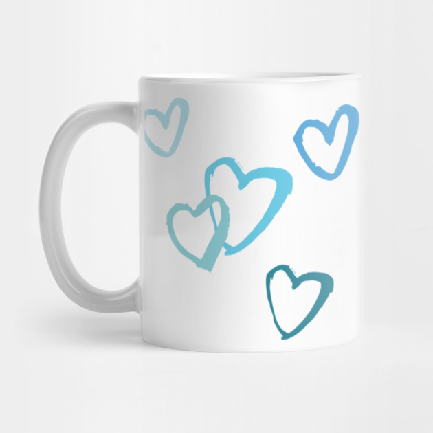 Little Blue Hearts Blue Hearts Mug Teepublic