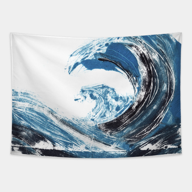 The Big Blue Wave Wave Tapestry Teepublic