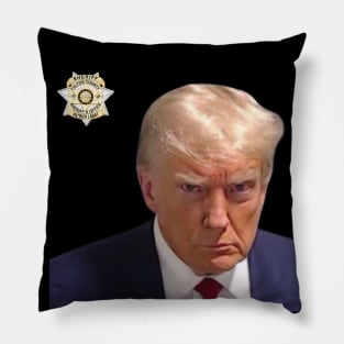 TRUMP MUGSHOT (Transparent Background) Pillow