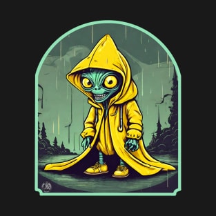 Alien in a yellow raincoat T-Shirt