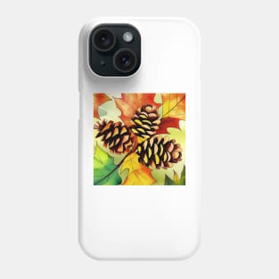 Pine Cones and Maple Leaves Phone Case