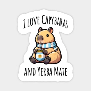 Cute Capybara drinking Argentinian Yerba Mate tea Magnet