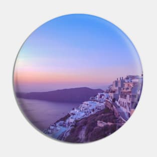 Santorini, Greece Scenic Sunset Pin