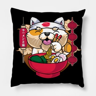 Ramen And Cats Pillow