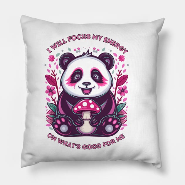 Positive Panda, Energy Focus Pillow by twitaadesign