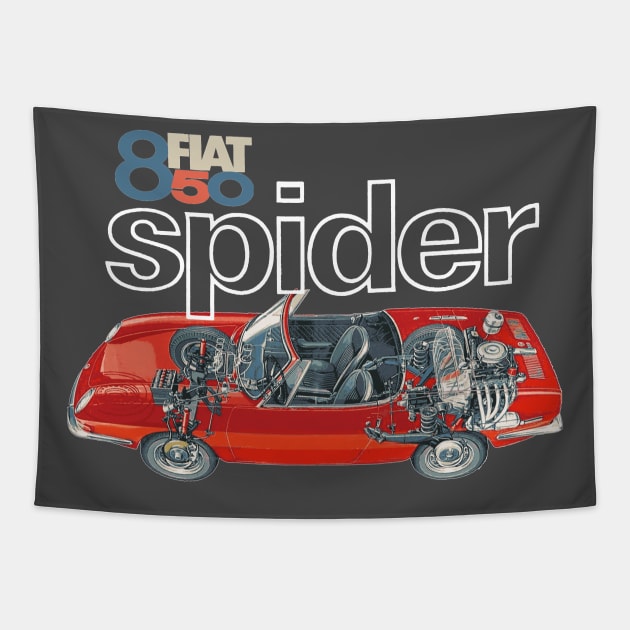 Fiat 850 Spider Tapestry by Midcenturydave