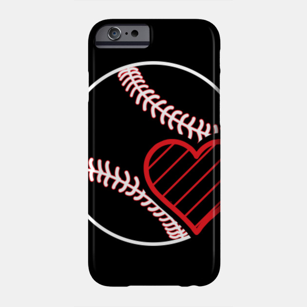 Baseball Outline Neon Heart Love Team Fan Gift Baseball Phone
