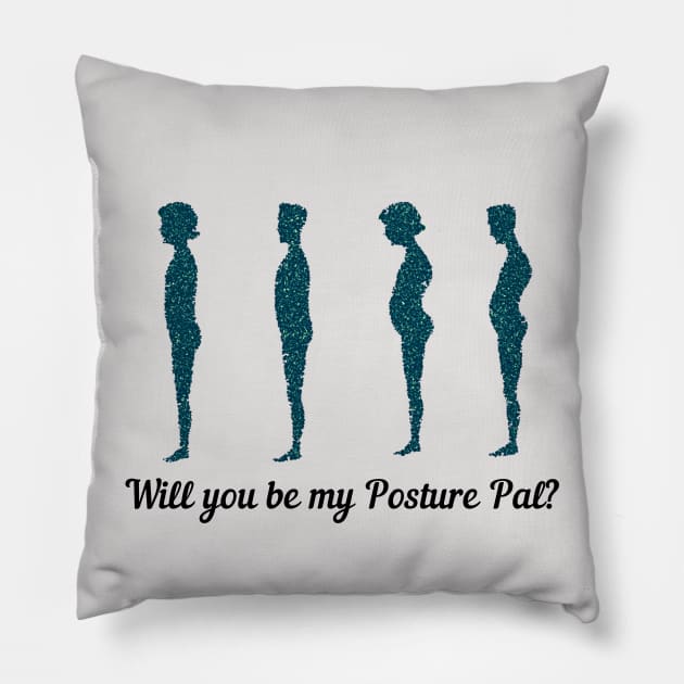 Will You Be My Posture Pal? Pillow by TJWDraws
