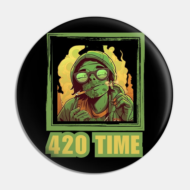 420  Time Stoned Geek Pin by FrogandFog