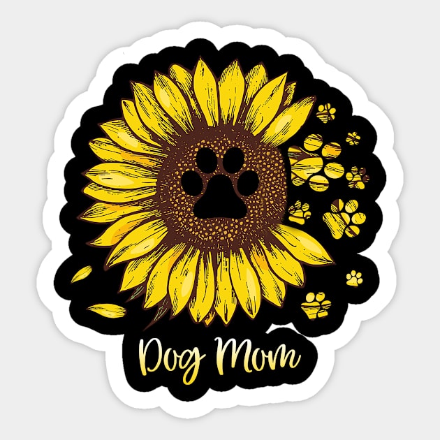 Puppy Paw Shirts for Women Casual Summer Sunflower Graphic Tees