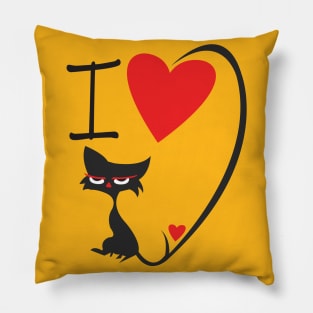 I Love my Cat T-shirt Pillow