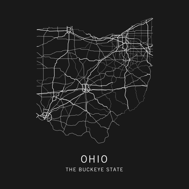 Ohio State Road Map by ClarkStreetPress