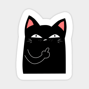 Black Cat Middle Finger Magnet