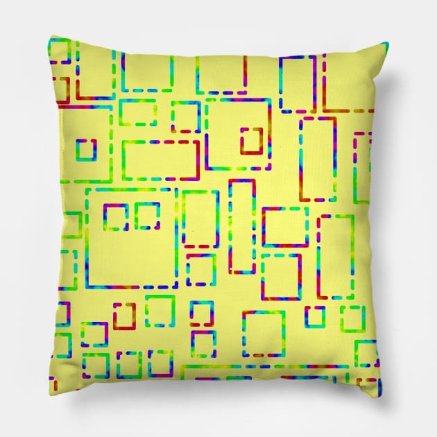 Rainbow Blocks on Yellow Pillow by ArtticArlo