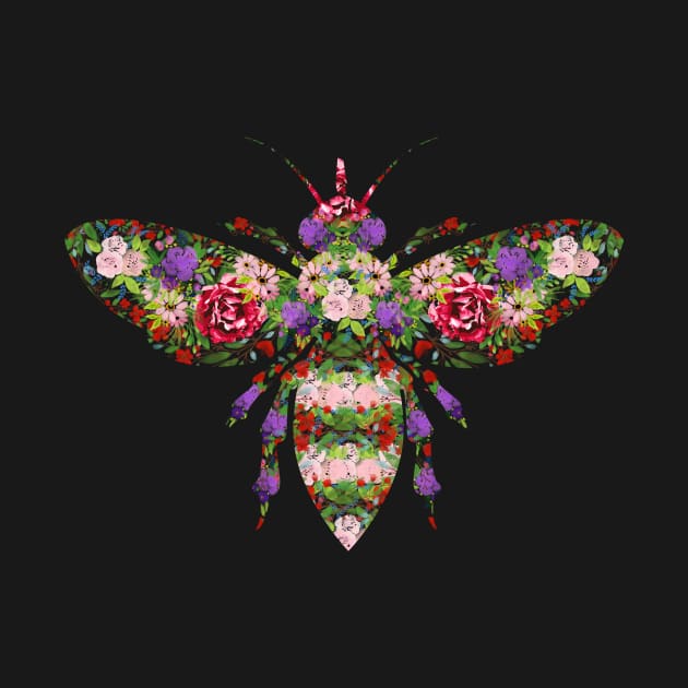 Floral Worker Bee by tribbledesign