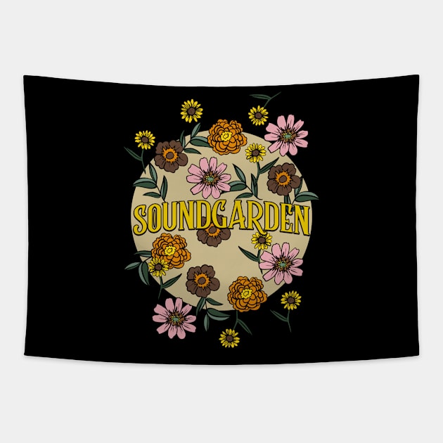 Soundgarden Name Personalized Flower Retro Floral 80s 90s Name Style Tapestry by Ancientdistant