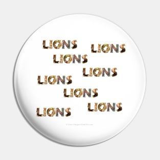 Lions lions lions lions - wildlife oil painting word art Pin