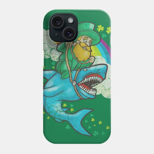 Leprechaun Riding Shark St Patrick's Day Phone Case by E
