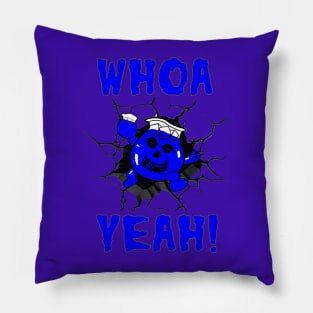 Ghoul Aid - Whoa Yeah! Crimson Ghost Mashup Blue Pillow