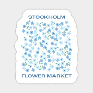 vintage, ditsy, florals, flower market, stockholm, blue Magnet