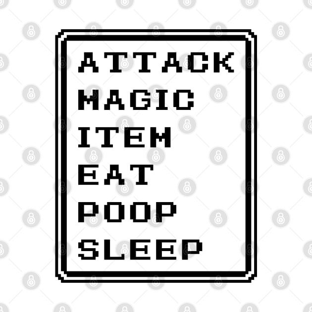 Final Fantasy Battle Menu Eat Poop Sleep White Mage Version by inotyler