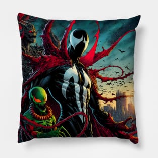 Embrace Darkness with Spawn: Legendary Art and Hellspawn Designs Await! Pillow