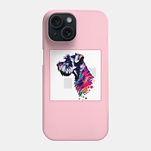 Schnauzer Watercolor Paiting Stencil Artwork Phone Case