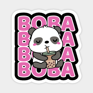 Kawaii Cute Panda Drinking Boba Magnet