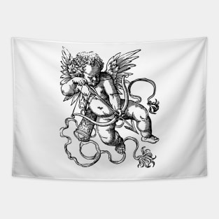 Vintage Heraldic Cupid Tapestry