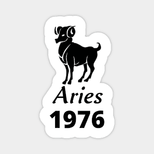 Black Aries Zodiac 1976 Magnet