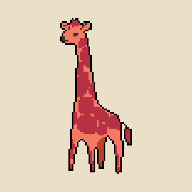 Pixel Wildlife: Vibrant Giraffe in Natural Habitat by Pixel.id