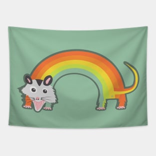 Rainbow Opossum Tapestry