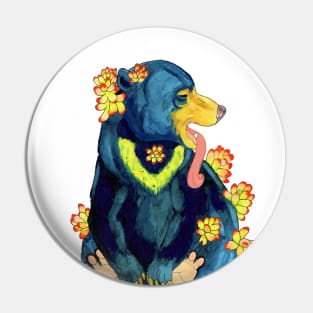 Sunbear with Succulents Pin