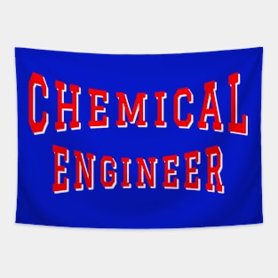 Chemical Engineer in Red Color Text Tapestry