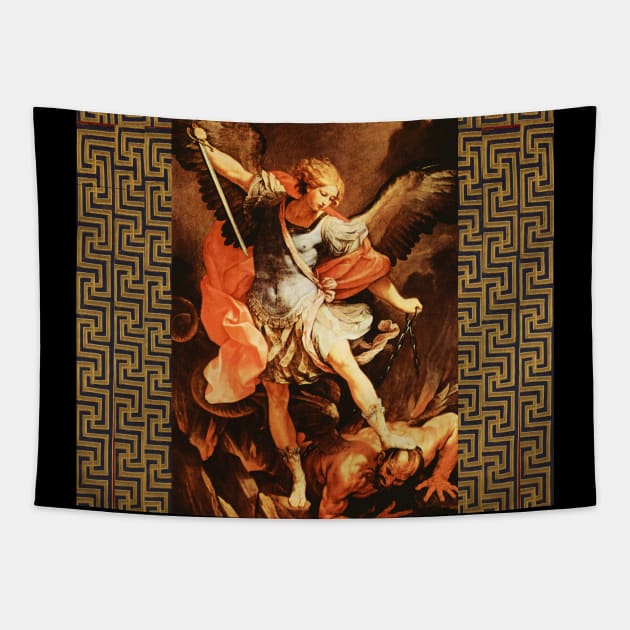 St. Michael Archangel by Guido Reni Tapestry by BulganLumini